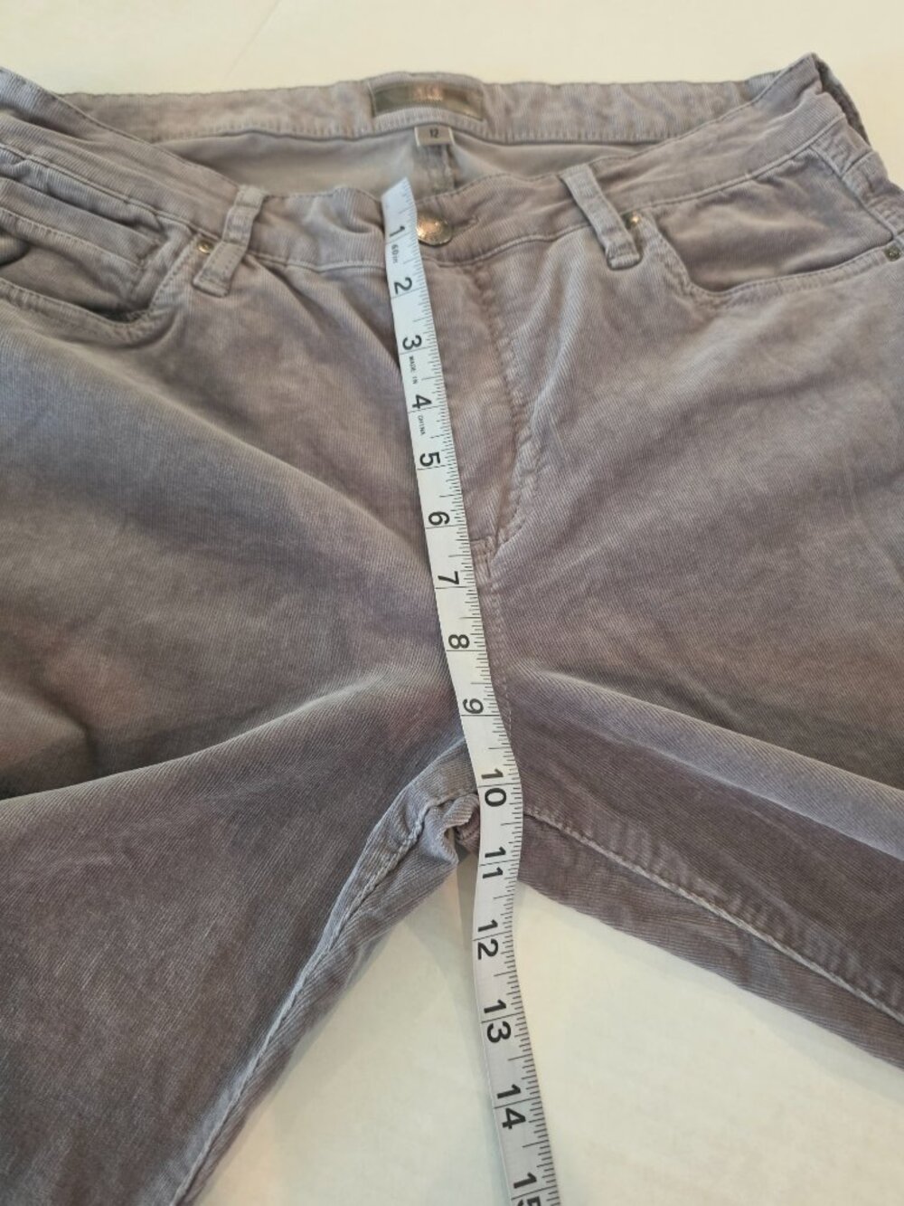 Kut from the Kloth Karen Baby Bootcut Mid-Rise Gray Corduroy Pants Size 12 NWOT - Picture 5 of 13